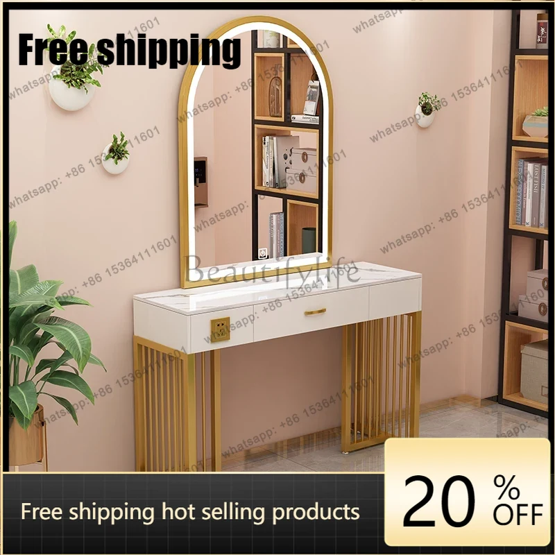 Beauty Makeup Table - X4プロフェッショナルストアメイクアップバニティモダンスタジオライト付きドレッシングテーブルウェディングショップビューティーサロン専用ドレッシングテーブルE