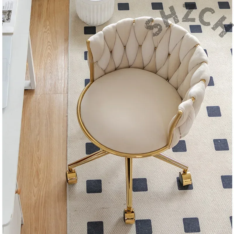 Beauty Makeup Table - 人間工学に基づいたベルベット張りのメイクアップチェア、家庭用ビューティースタジオ、ネイルサロン、ドレッシングテーブル用