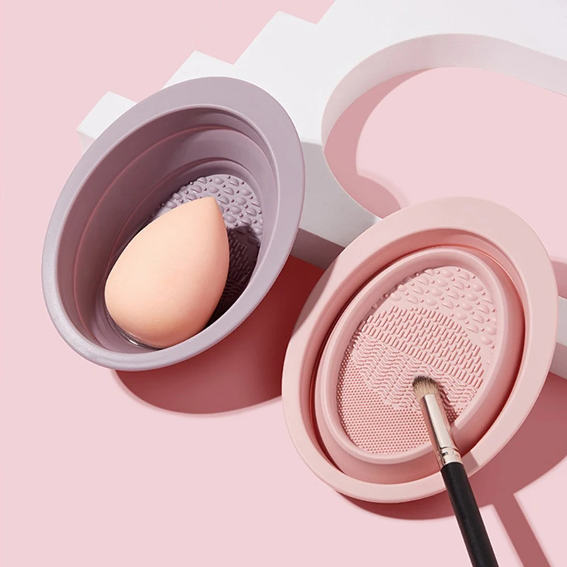 Beauty Home Makeup - シリコーンメイクブラシクリーニングボウル美容化粧ブラシクリーナーメイクブラシクリーニングマット韓国スタイル多機能