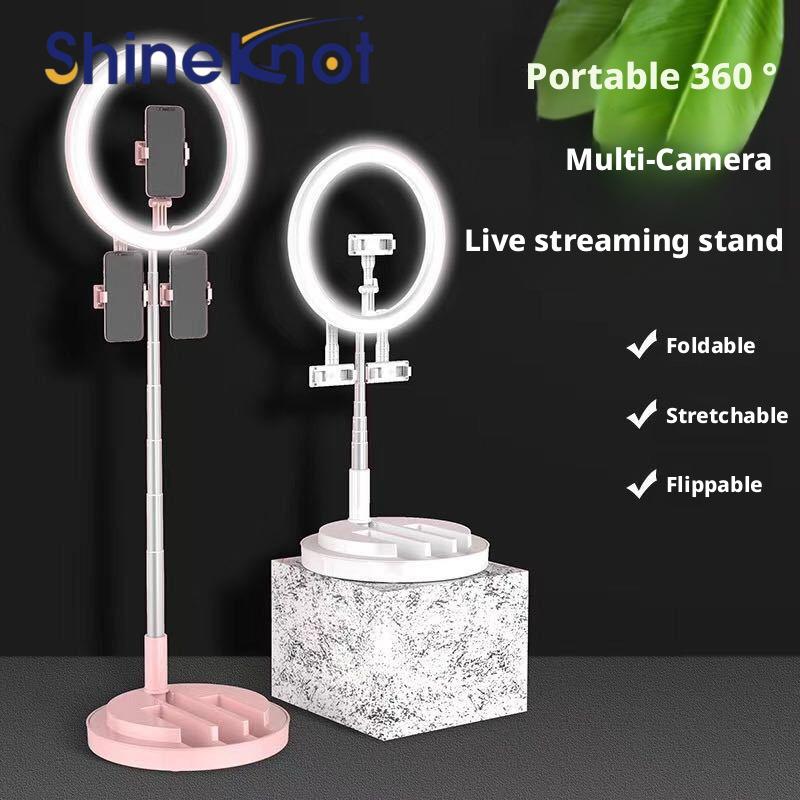 Led Ring Light - SHINEKNOTモバイルビューティーフィルライト3段階調光LED 12インチ写真撮影用円形ブラケットライト調整可能まつげエクステ用折りたたみ式ライト