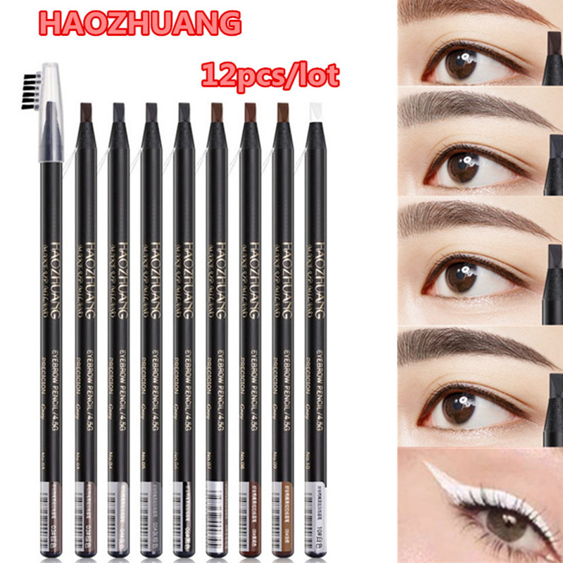 Beauty Makeup Drawing - 12 個白眉ペンシル描画ラインペンアイシャドウナチュラル長期的な眉ティント防水眉メイク美容定義