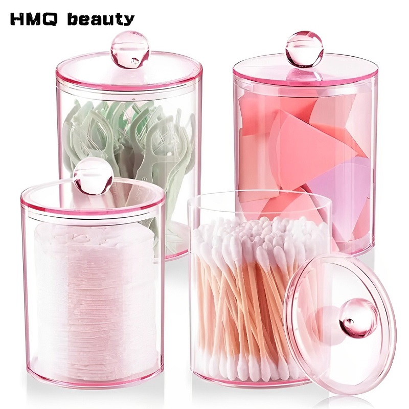 Beauty Makeup Organizer - 綿棒収納ボックス,透明,ポータブル,化粧品オーガナイザー,防塵,アクリルジュエリー収納,化粧道具