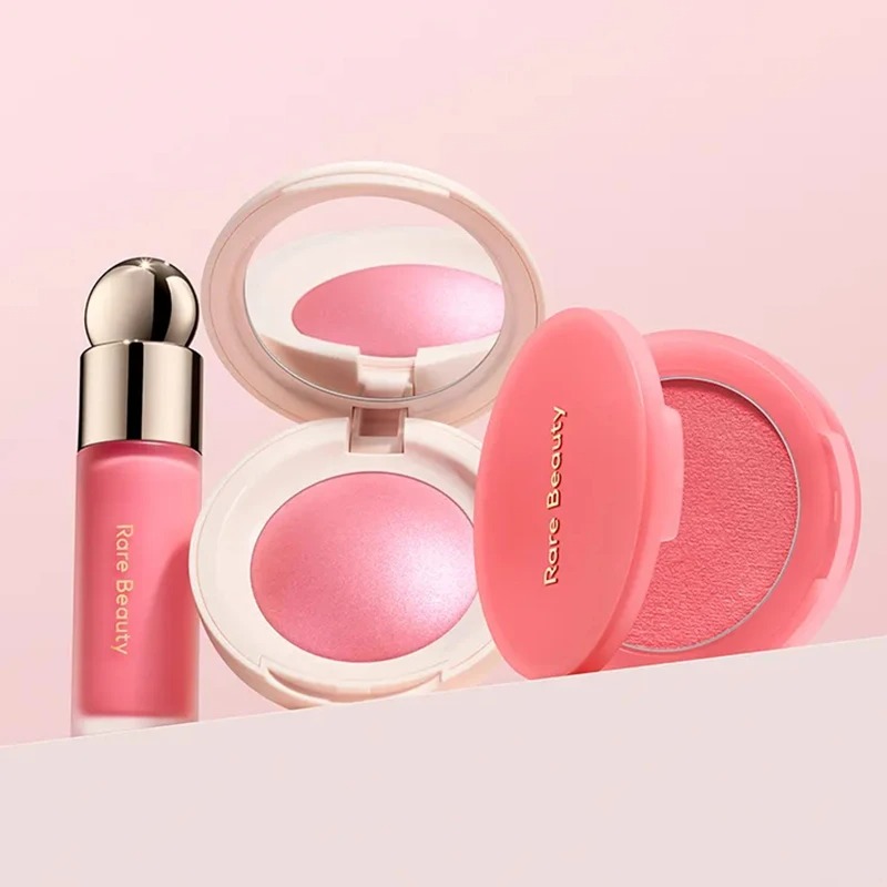 Rare Beauty Makeup Highlighter - ホットレアビューティーハッピーホープジョイアライブラッキーリキッドブラッシュリップグロスハイライターブライトニングクッションメイクアップボックスギフト付き