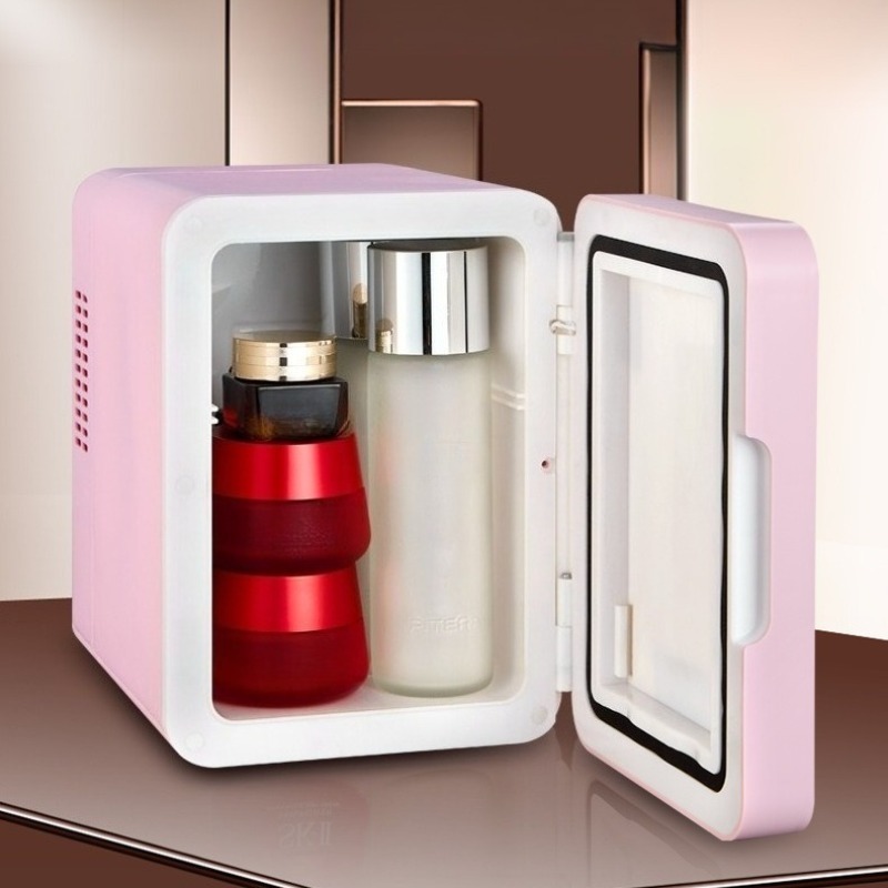 Beauty Zone Makeup - ポータブルミニメイクアップクーラー冷蔵庫、高級化粧品冷蔵庫（ミラー付き、静音）、スキンケア冷蔵庫、4L小型冷蔵庫（室内用）