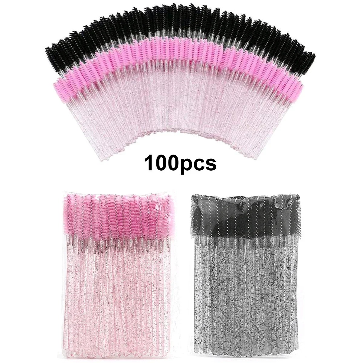 Beauty Home Makeup - 100 個使い捨てまつげブラシ Spoolies マイクロラッシュマスカラワンドコーム卸売まつげエクステンションメイクアップ化粧品ツール