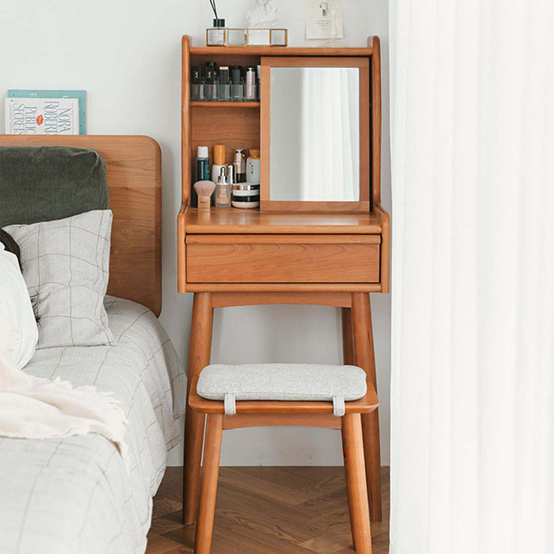 Beauty Makeup Table - ミニ木製引き出しドレッシングテーブル収納デスクメイクアップメイクアップ寝室ドレッシングテーブルガールビューティーペンテアデイラトレンディ家具