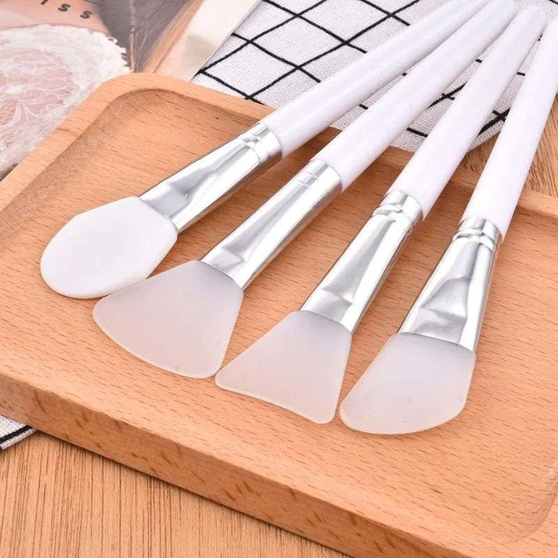 Huda Beauty Makeup Brush Set - 1/4 個のシリコーンフェイスマスクブラシセットソフトで柔軟なフェイシャルマッドマスクアプリケーター再利用可能なマスキングスパチュラ美容スキンケアツール用