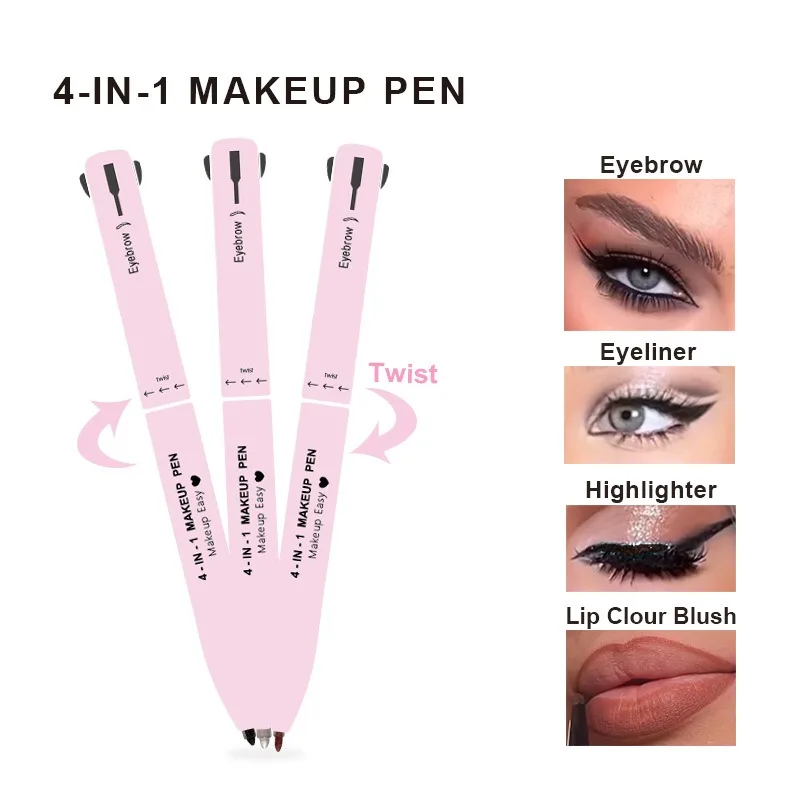 4 in 1アイブロウペンシルリップライナーハイライターペン - Beauty Makeup Drawing のレビューと価格