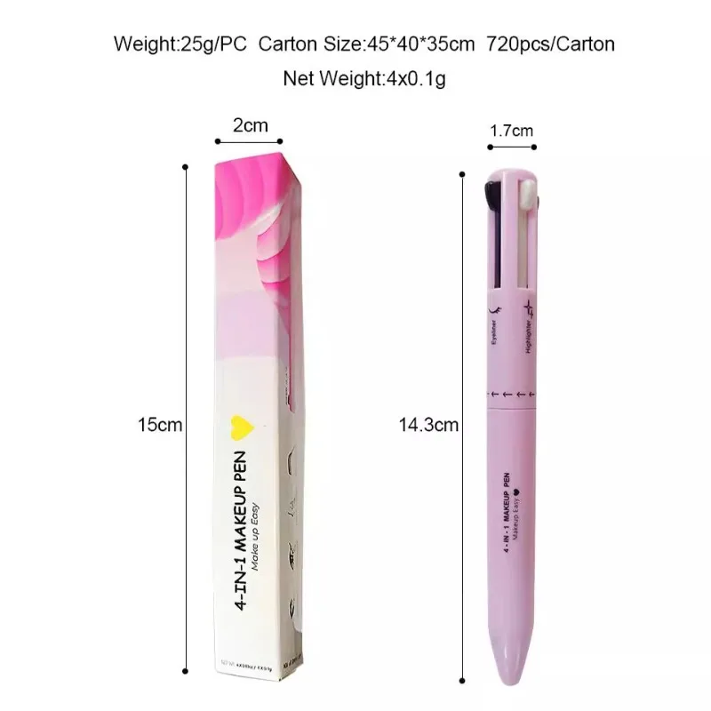 4 in 1アイブロウペンシルリップライナーハイライターペン - Beauty Makeup Drawing のレビューと価格