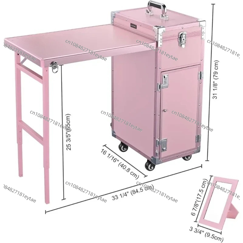 折りたたみ式ネイルテーブル、メイクアップトレインケース付きデ - Beauty Makeup Table のレビューと価格