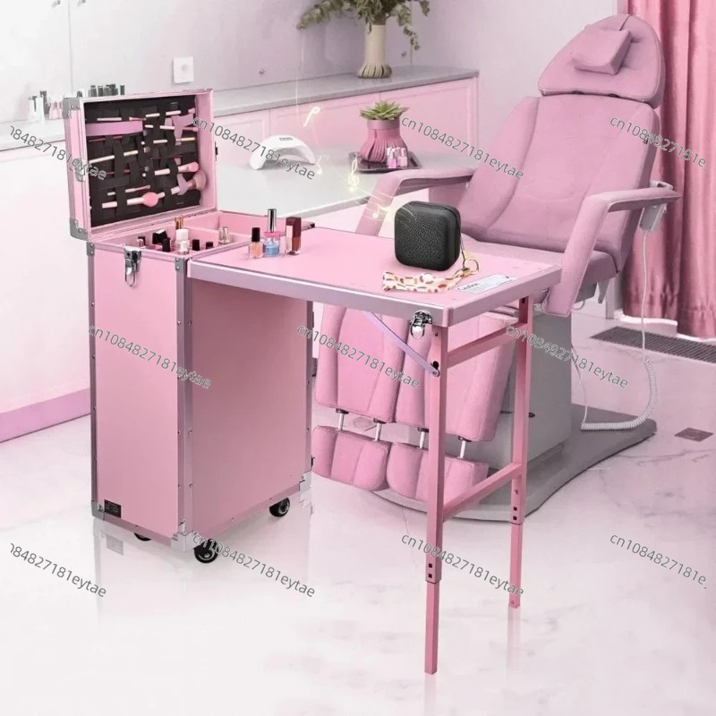 折りたたみ式ネイルテーブル、メイクアップトレインケース付きデ - Beauty Makeup Table のレビューと価格