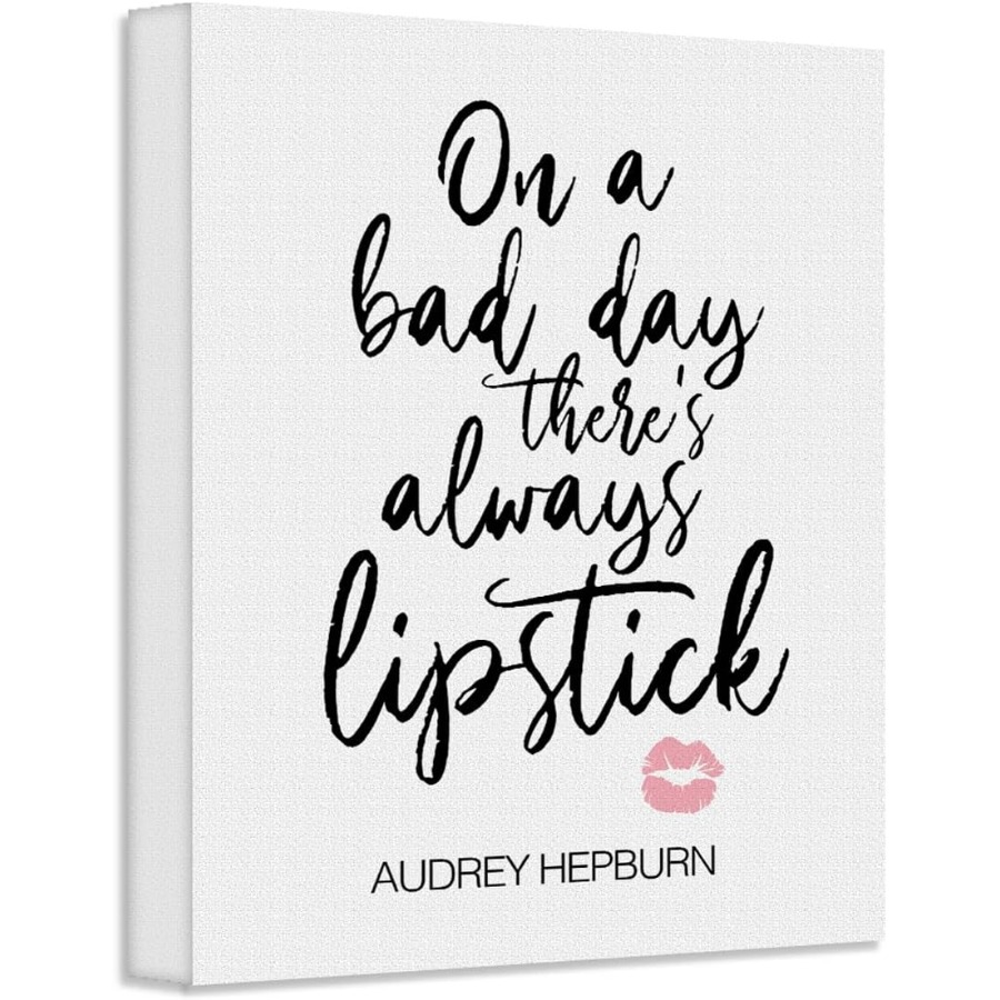 「嫌な日でも、口紅は必ずある」の名言をプリントした壁飾り。サ - Beauty Makeup Quotes Funny のレビューと価格