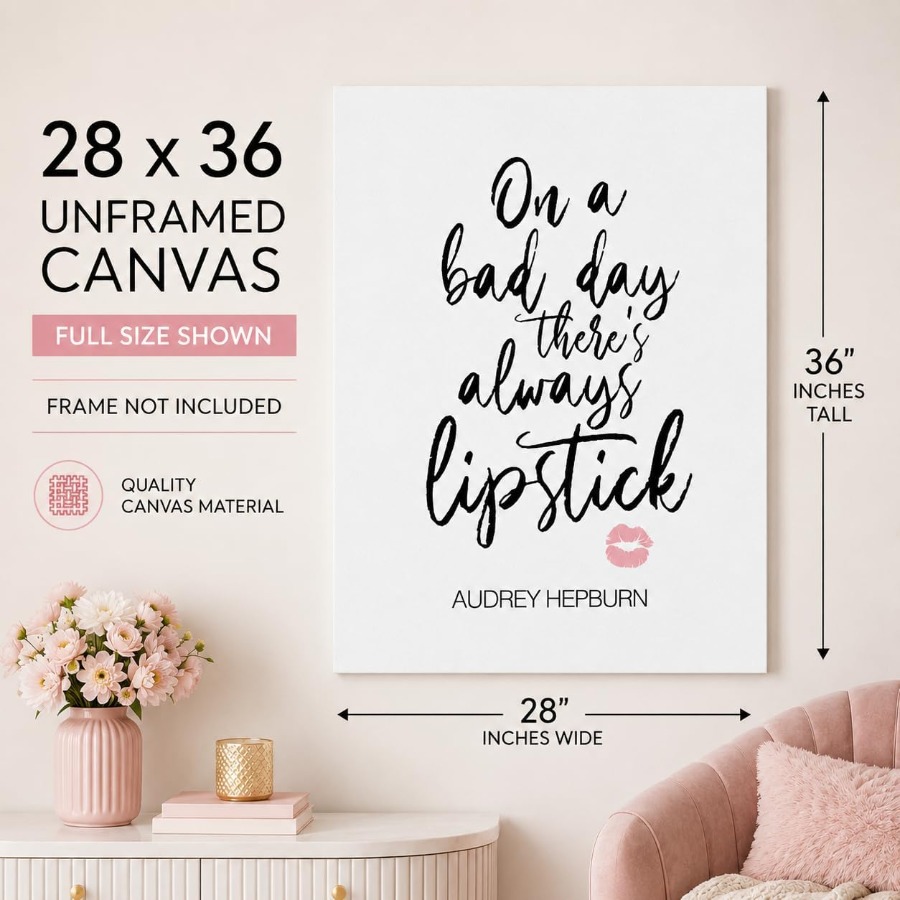 「嫌な日でも、口紅は必ずある」の名言をプリントした壁飾り。サ - Beauty Makeup Quotes Funny のレビューと価格
