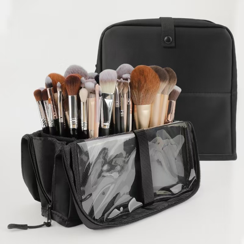 大きな黒い折りたたみ式メイクアップバッグ、14～40穴収納オ - Beauty Makeup Organizer のレビューと価格