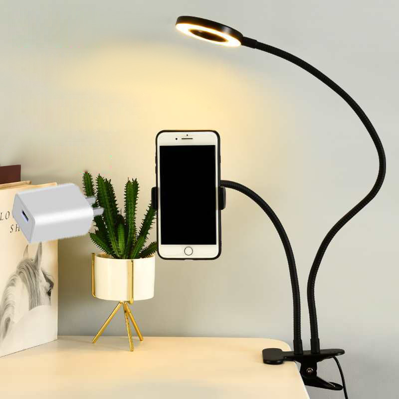自撮りリングライト付きユニバーサルフレキシブル携帯電話ホルダ - Led Ring Light のレビューと価格