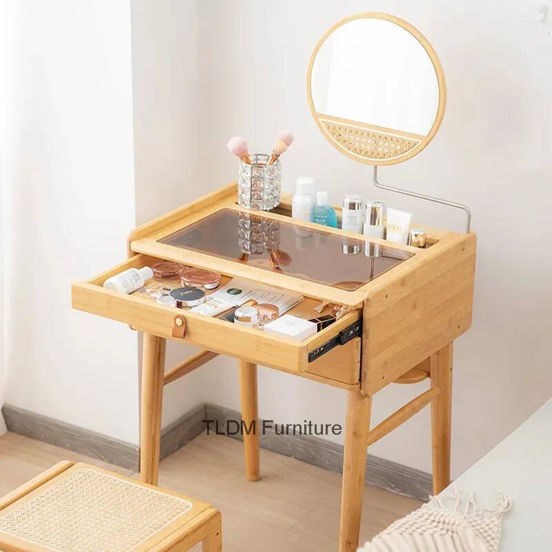 デザインミニマリスト化粧台寝室小さな安い化粧ヴィンテージドレ - Beauty Makeup Table のレビューと価格