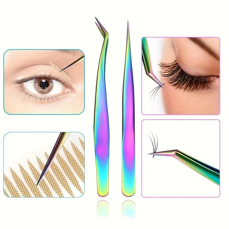 ステンレス製眉毛用ピンセット、斜め先端の除毛用ピンセット、ま - Photo Beauty Makeup のレビューと価格