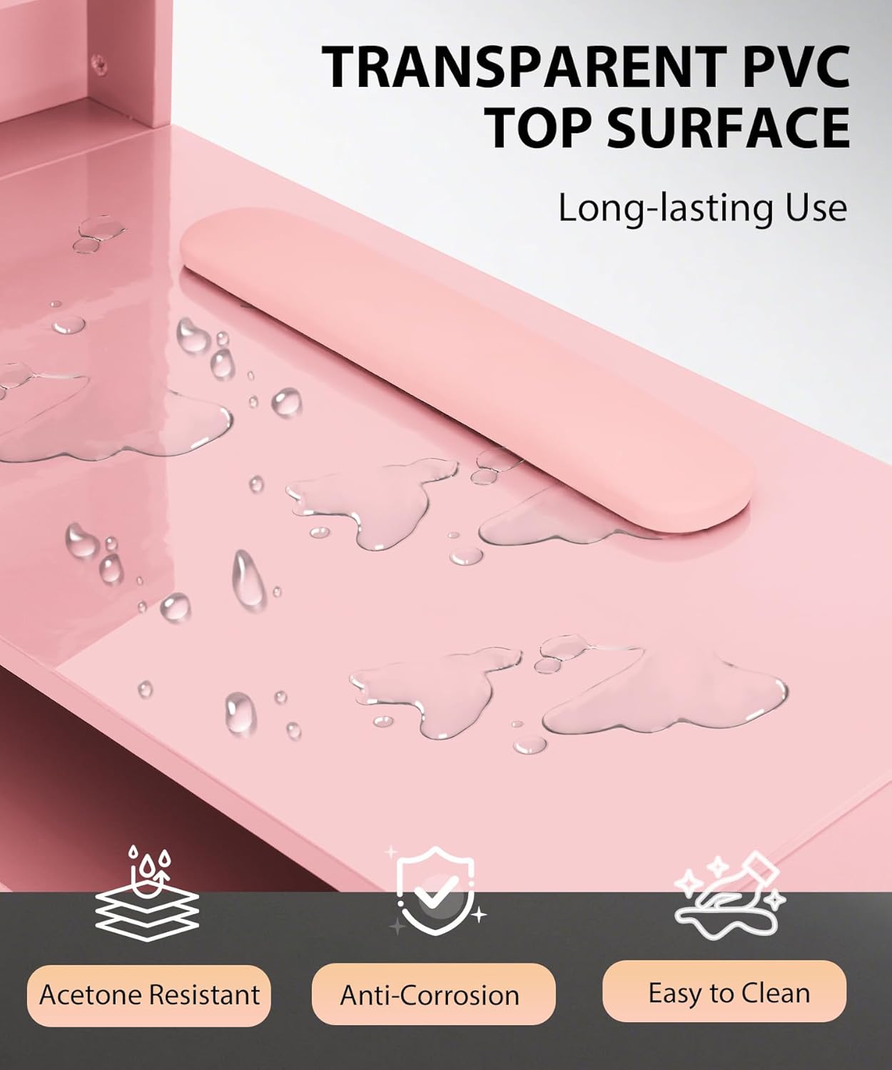 ピンクのネイルテーブル（ネイリスト用）、技術者用デスク、マニ - Beauty Makeup Table のレビューと価格