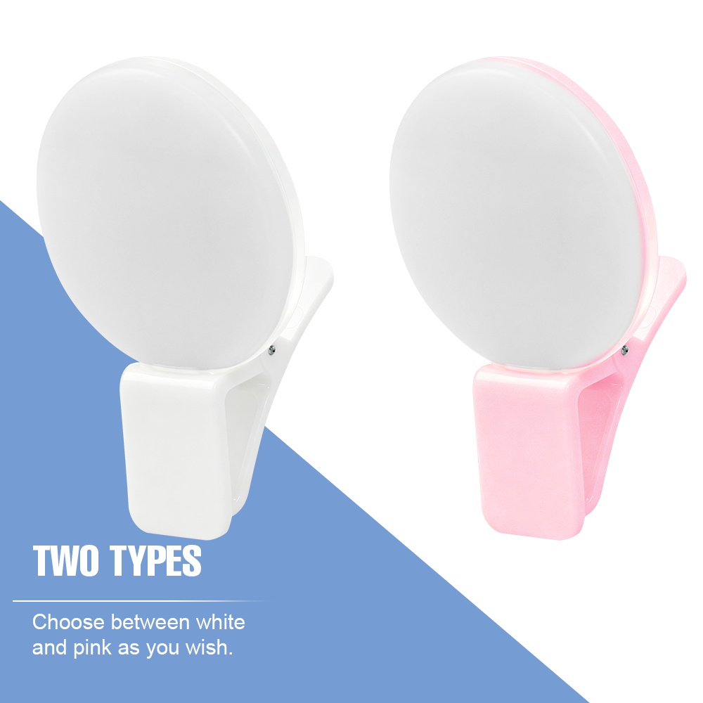 クリップ式LEDセルフィーフィルライト 3段階の明るさ 2つ - Led Ring Light のレビューと価格