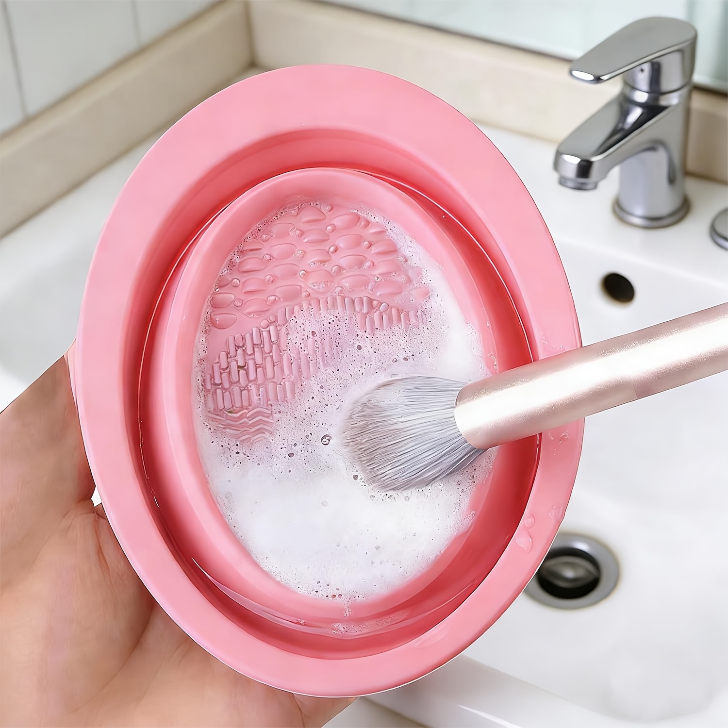 折りたたみ式シリコン製メイクブラシクリーナーボウル、ブラシ・ - Beauty Home Makeup のレビューと価格