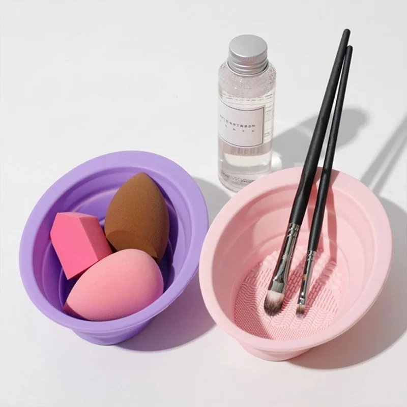 折りたたみ式シリコンメイクブラシクリーナーボウル化粧品クリー - Beauty Home Makeup のレビューと価格