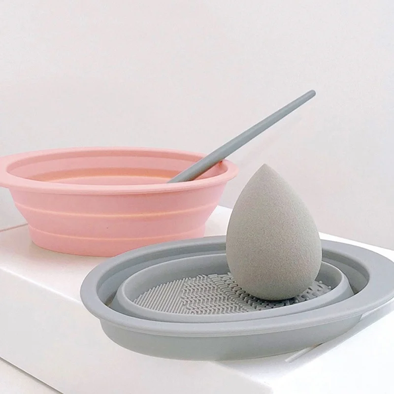 折りたたみ式シリコンメイクブラシクリーナーボウル化粧品クリー - Beauty Home Makeup のレビューと価格