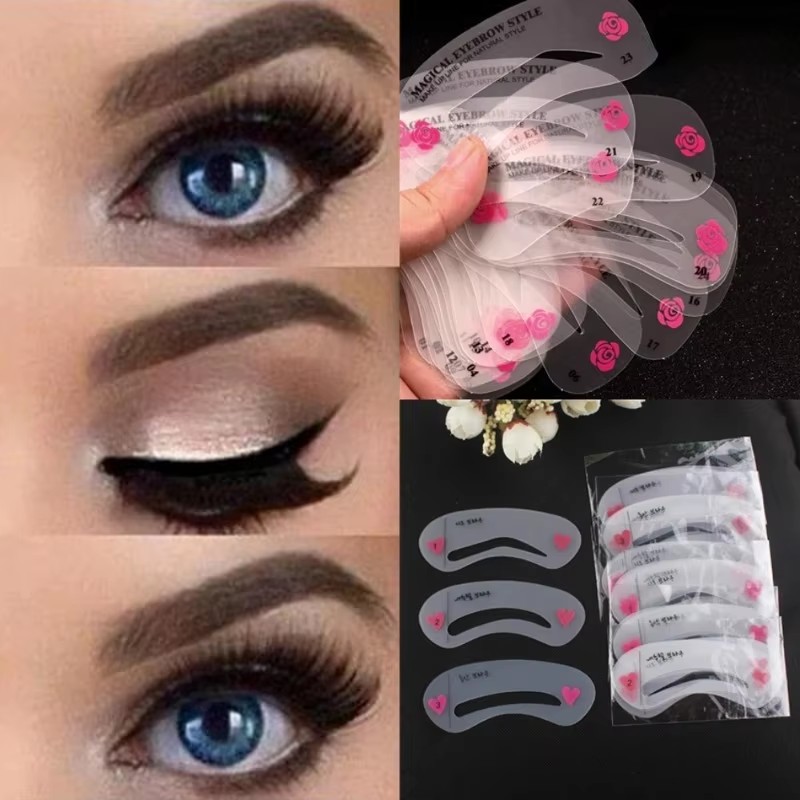 1/2/4/6 セット再利用可能な眉毛ステンシルセット眉毛  - Beauty Makeup Drawing のレビューと価格