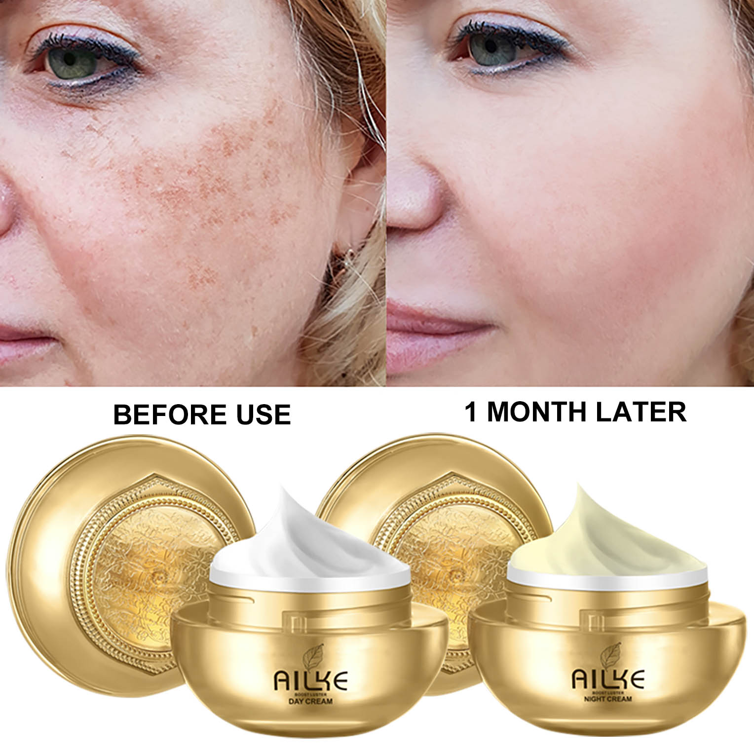 AILKE美白スキンケアセット、シワ、シミを軽減、均一な肌色 - Beauty Makeup Cream のレビューと価格