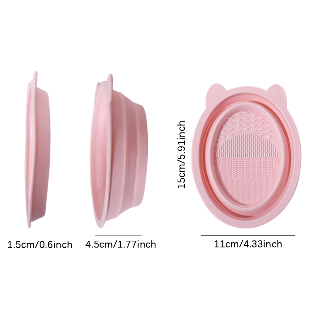 折りたたみ式シリコン製メイクブラシ洗浄ボウル ポータブルコス - Beauty Home Makeup のレビューと価格