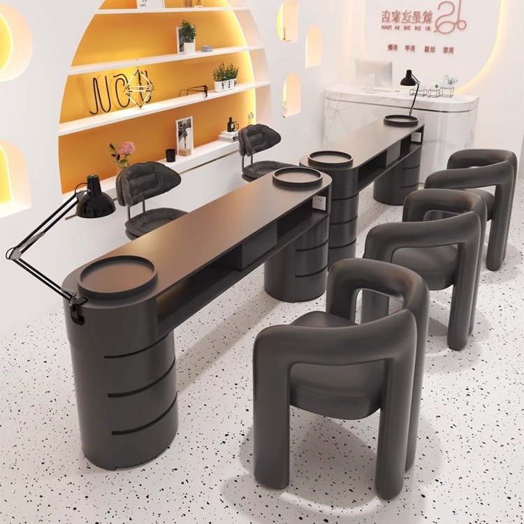 モダンミニマリストメイクアップテーブル ブラック ダブルネイ - Beauty Makeup Table のレビューと価格