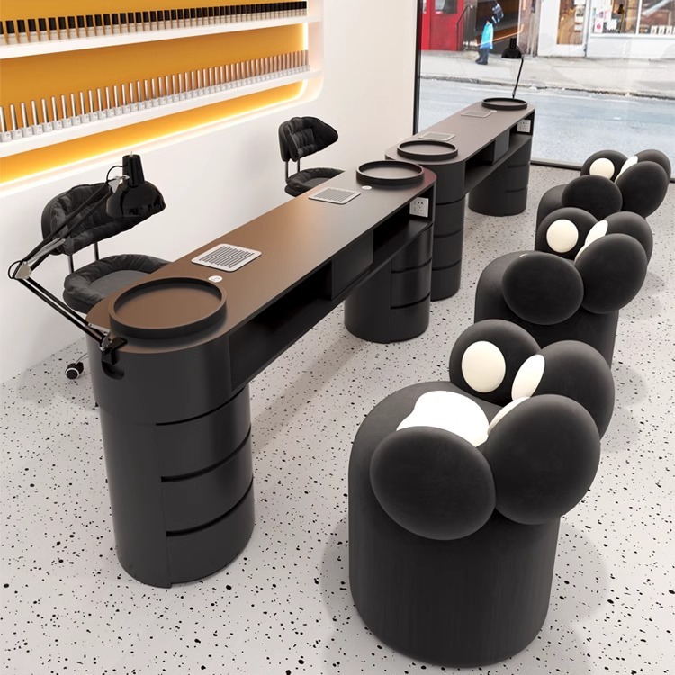 モダンミニマリストメイクアップテーブル ブラック ダブルネイ - Beauty Makeup Table のレビューと価格
