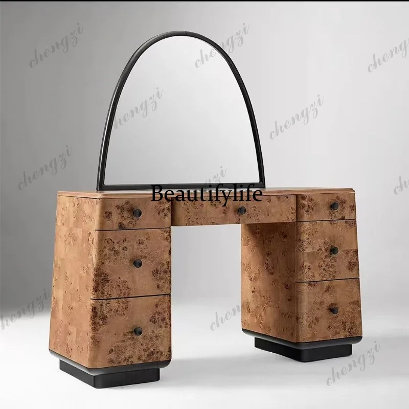 美しい中世風の無垢材樹皮風ドレッサー、多段引き出し付き、取り - Beauty Makeup Table のレビューと価格
