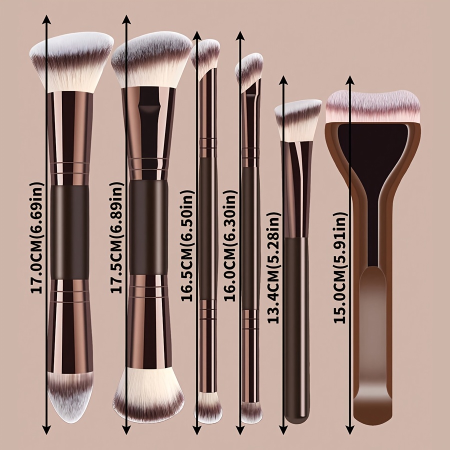 両端メイクブラシセット、6本入り、ファンデーションブラシ、コ - Huda Beauty Makeup Brush Set のレビューと価格